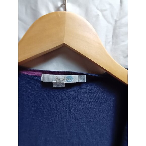 Boden Womens Open Front Cardigan Sweater 14 Blue 3/4 Sleeve Pockets Lightweight - Picture 3 of 8